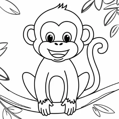 Con Khỉ Nhỏ Ngồi Trên Cành Cây