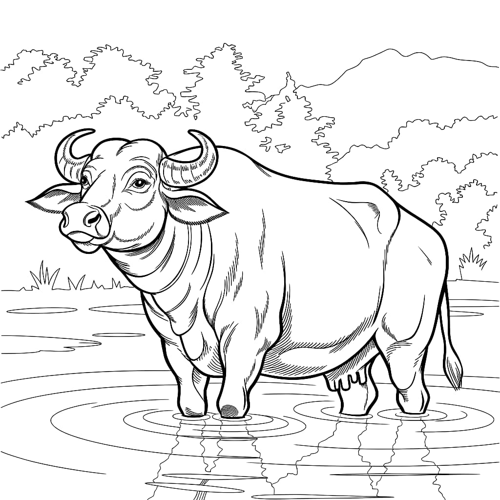 Con Trâu Nước Trong Đầm Lầy