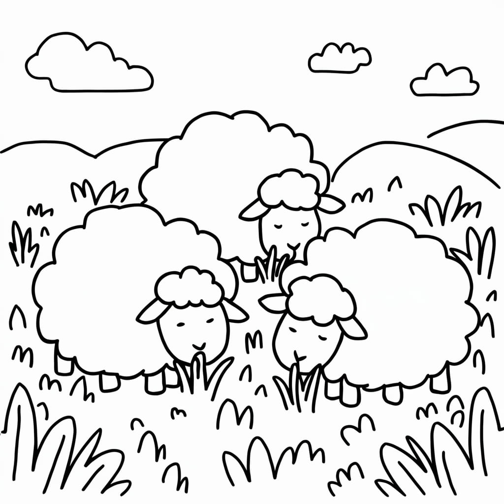 Đàn Cừu Trên Đồng Cỏ
