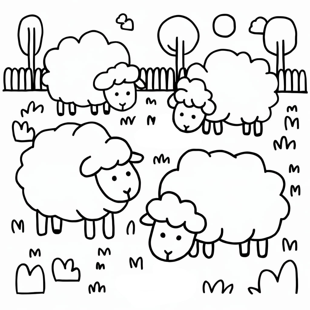 Đàn Cừu Trong Trang Trại