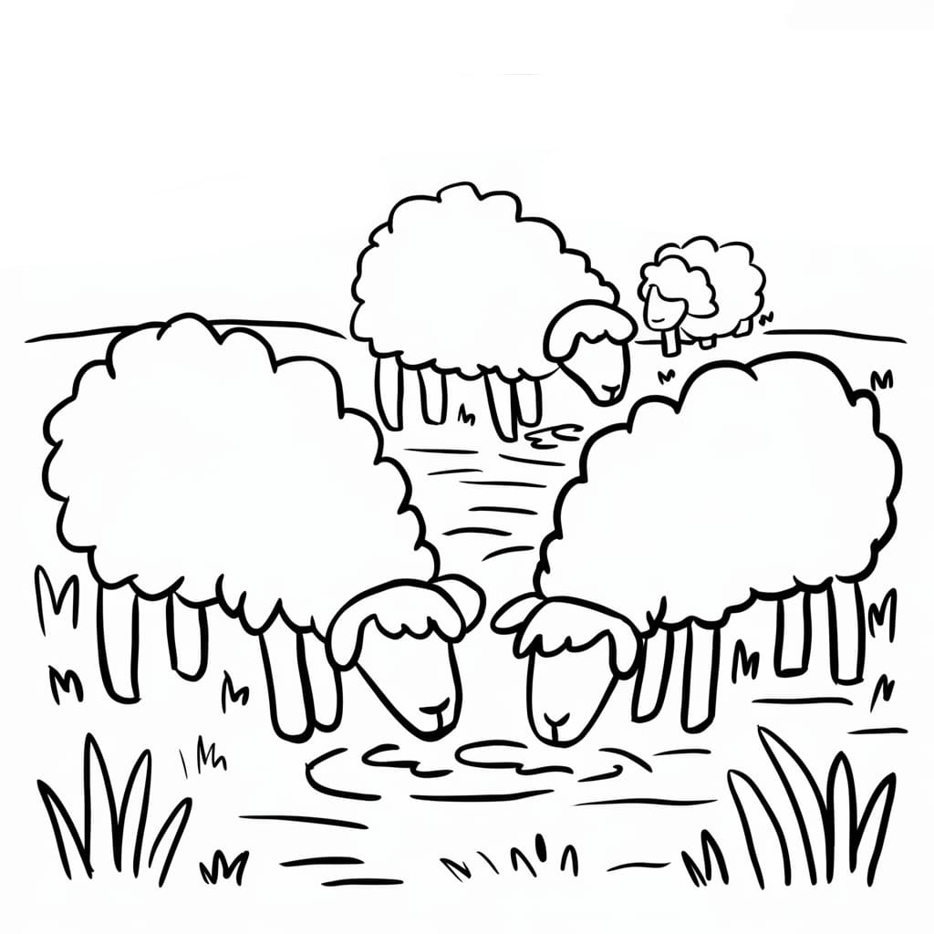 Đàn Cừu Uống Nước