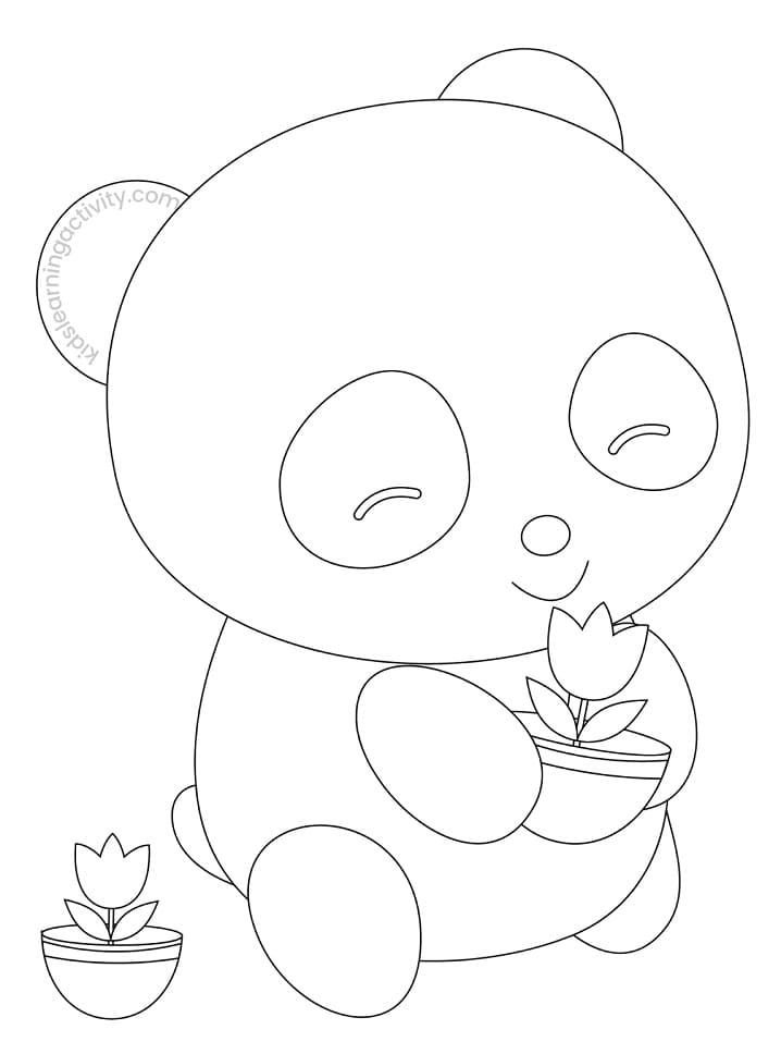 Gấu Trúc và Bông Hoa