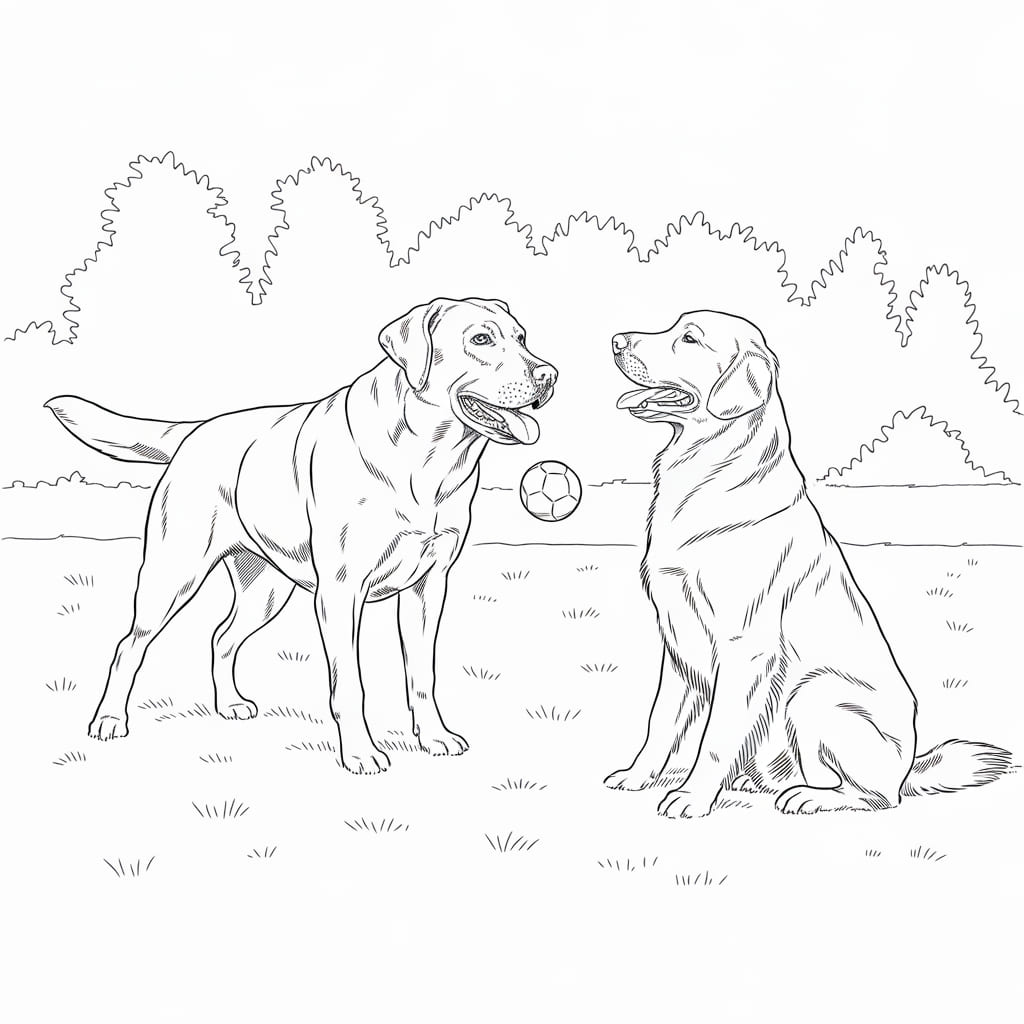 Hai Chú Chó Chơi Bóng