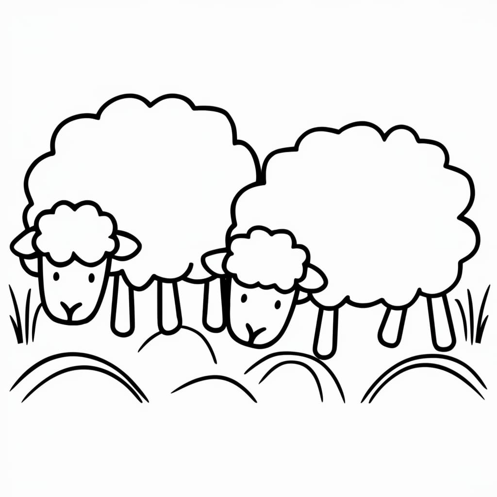 Hai Con Cừu Ăn Cỏ