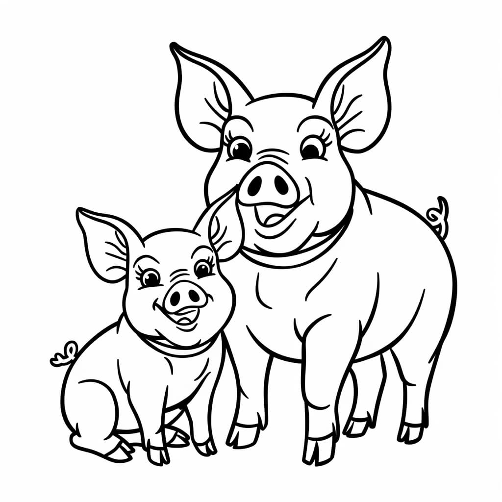 Hai Con Lợn Vui Vẻ