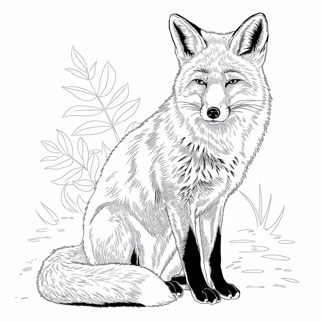 Hình Con Cáo Đang Ngồi