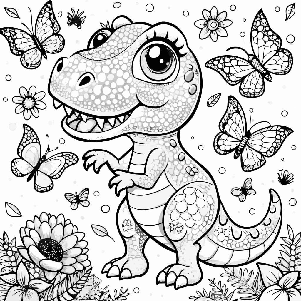 tranh tô màu khủng long bạo chúa