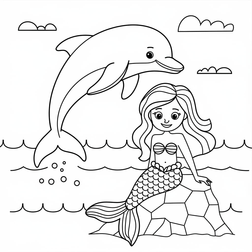 Nàng Tiên Cá Và Con Cá Heo Cho Bé