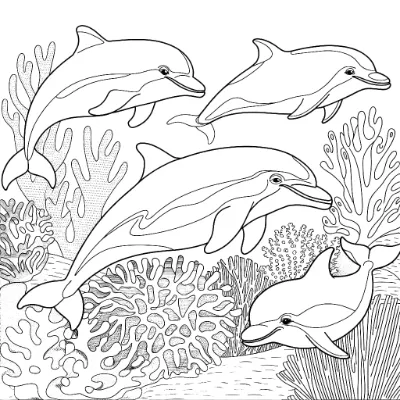 Những Con Cá Heo Trong Rạn San Hô