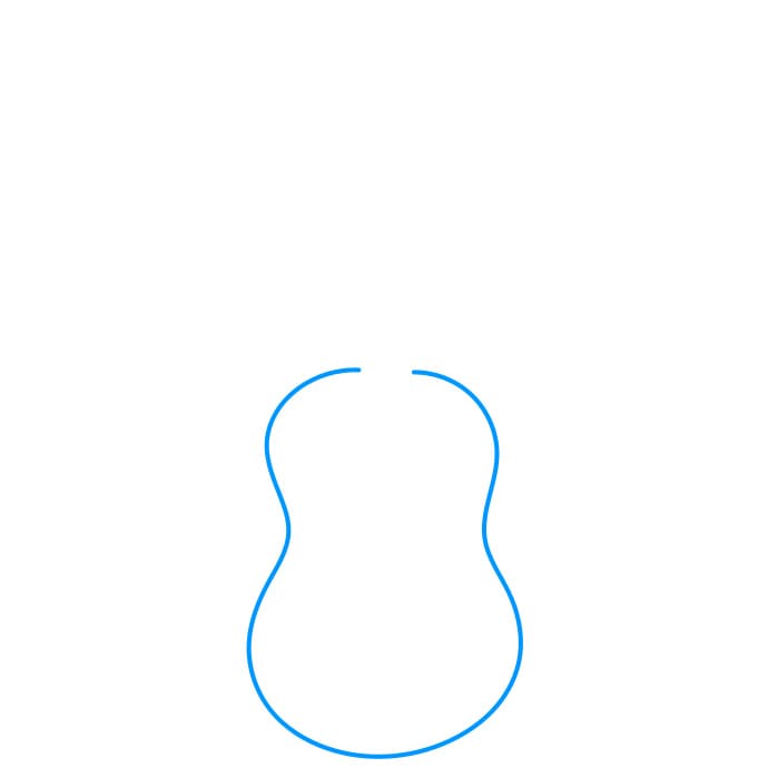 Hướng dẫn cách vẽ một cây đàn Guitar đơn giản cho bé - Bước 1