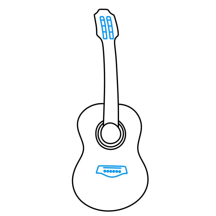 Hướng dẫn cách vẽ một cây đàn Guitar đơn giản cho bé - Bước 4