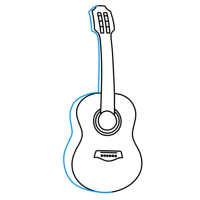 Hướng dẫn cách vẽ một cây đàn Guitar đơn giản cho bé - Bước 5