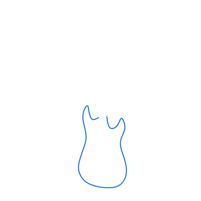 Hướng dẫn cách vẽ một cây đàn Guitar đơn giản cho bé - Bước 1