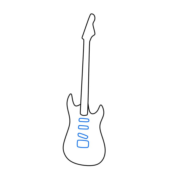 Hướng dẫn cách vẽ một cây đàn Guitar đơn giản cho bé - Bước 3