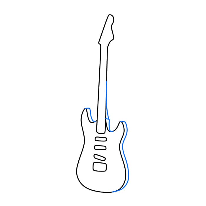 Hướng dẫn cách vẽ một cây đàn Guitar đơn giản cho bé - Bước 4