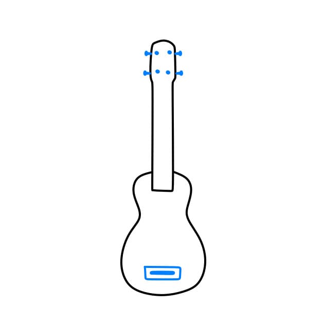 Hướng dẫn cách vẽ một cây đàn Guitar đơn giản cho bé - Bước 3