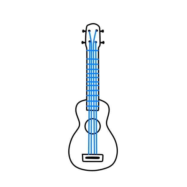 Hướng dẫn cách vẽ một cây đàn Guitar đơn giản cho bé - Bước 5