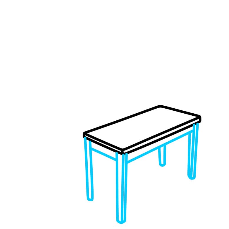 Hướng dẫn cách vẽ đàn Piano đẹp và đơn giản cho bé - Bước 2