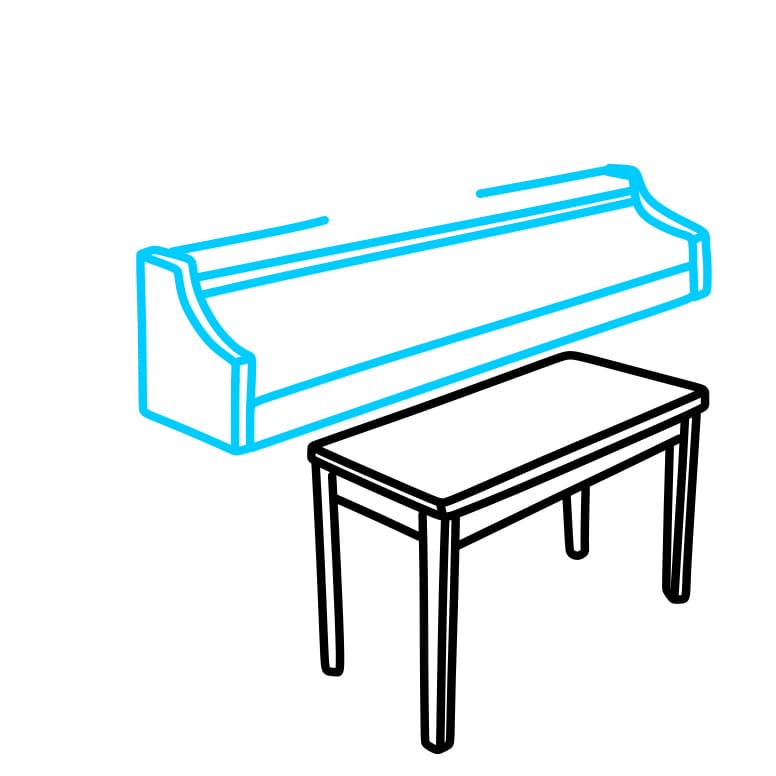 Hướng dẫn cách vẽ đàn Piano đẹp và đơn giản cho bé - Bước 3