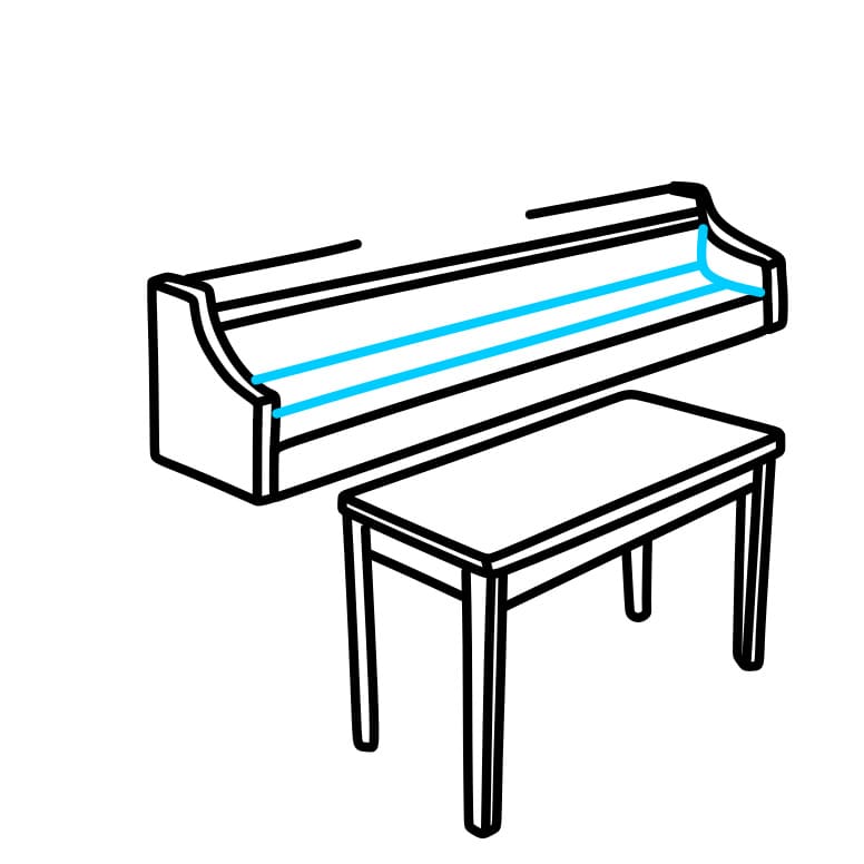 Hướng dẫn cách vẽ đàn Piano đẹp và đơn giản cho bé - Bước 4