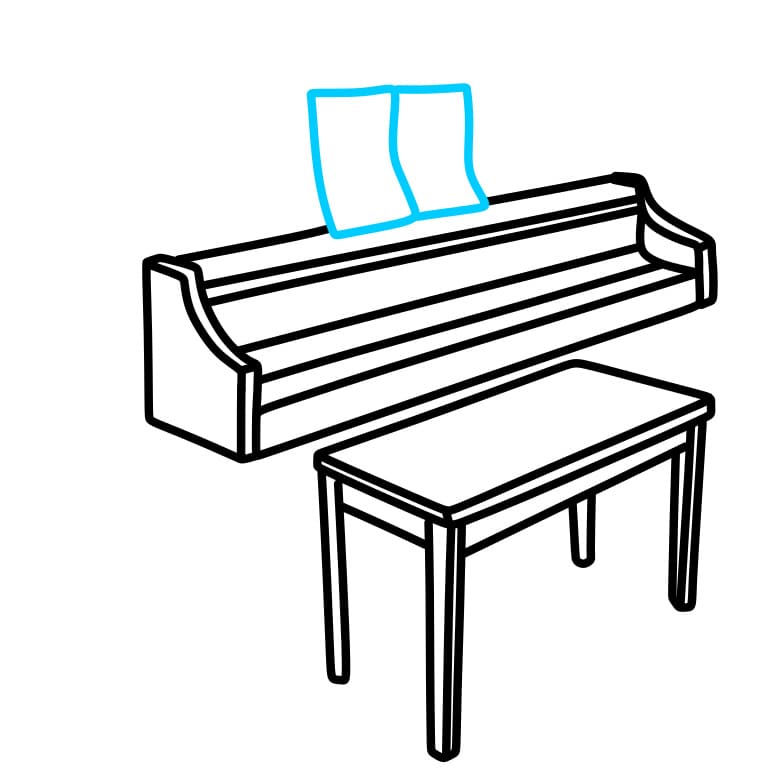 Hướng dẫn cách vẽ đàn Piano đẹp và đơn giản cho bé - Bước 5