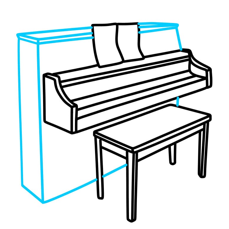 Hướng dẫn cách vẽ đàn Piano đẹp và đơn giản cho bé - Bước 6