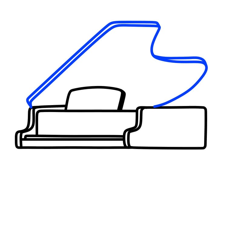 Hướng dẫn vẽ dễ dàng : Đàn Piano - Bước 4