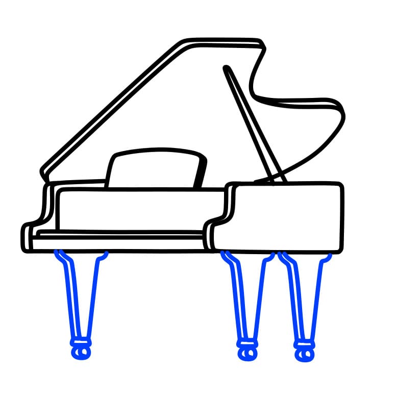 Hướng dẫn vẽ dễ dàng : Đàn Piano - Bước 6