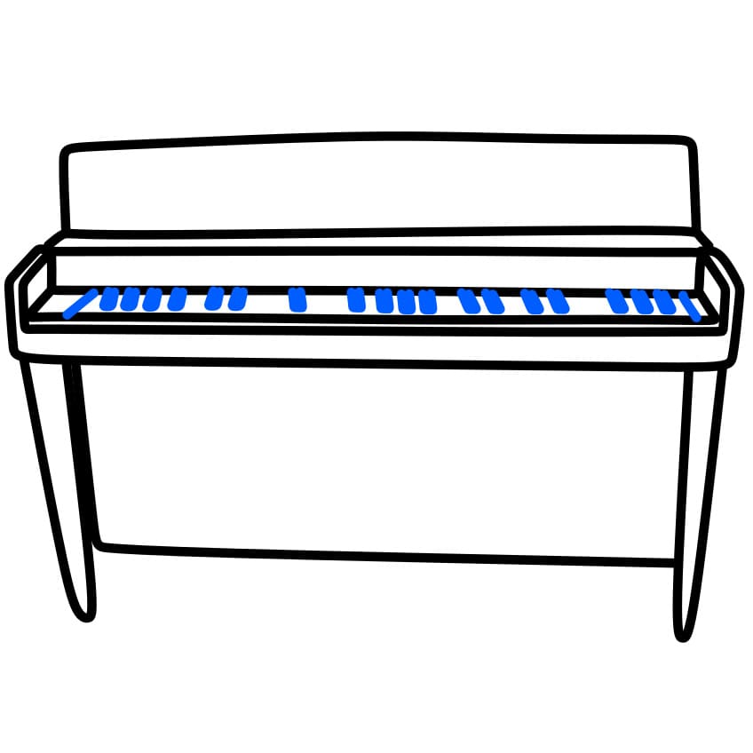 Hướng dẫn cách vẽ đàn Piano đơn giản - Bước 6