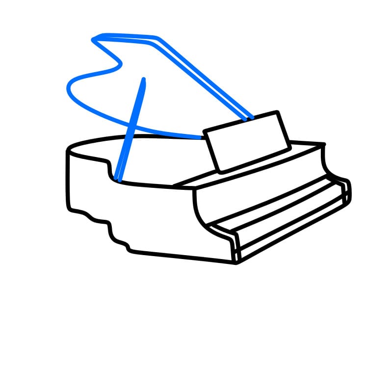 Hướng dẫn cách vẽ đàn Piano chi tiết từng bước cho bé - Bước 5