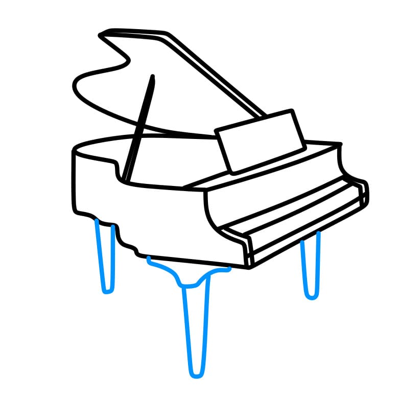 Hướng dẫn cách vẽ đàn Piano chi tiết từng bước cho bé - Bước 6