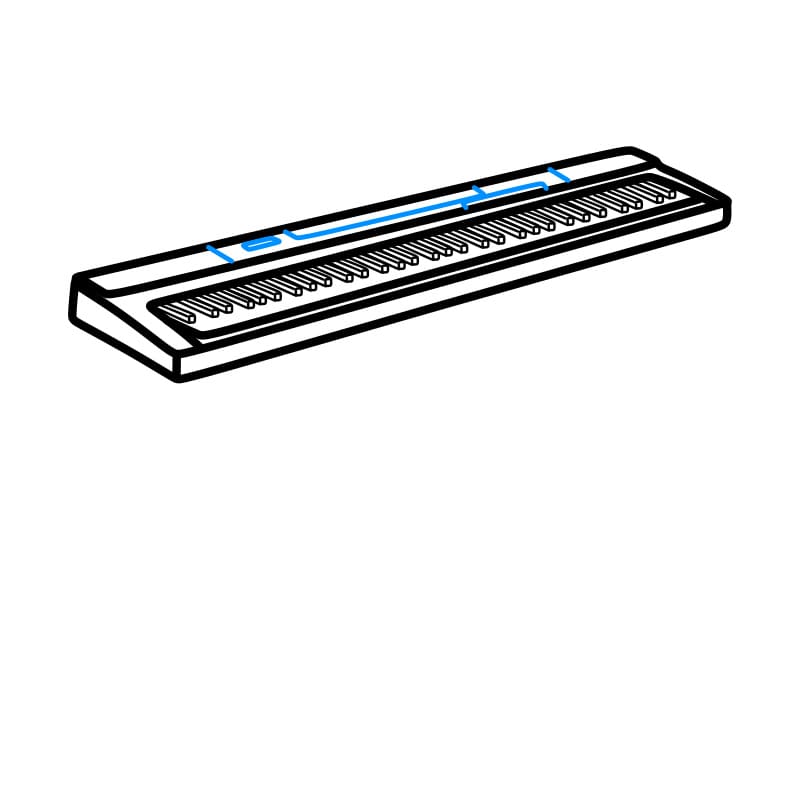 Hướng dẫn vẽ đàn Piano đơn giản và đẹp - Bước 4