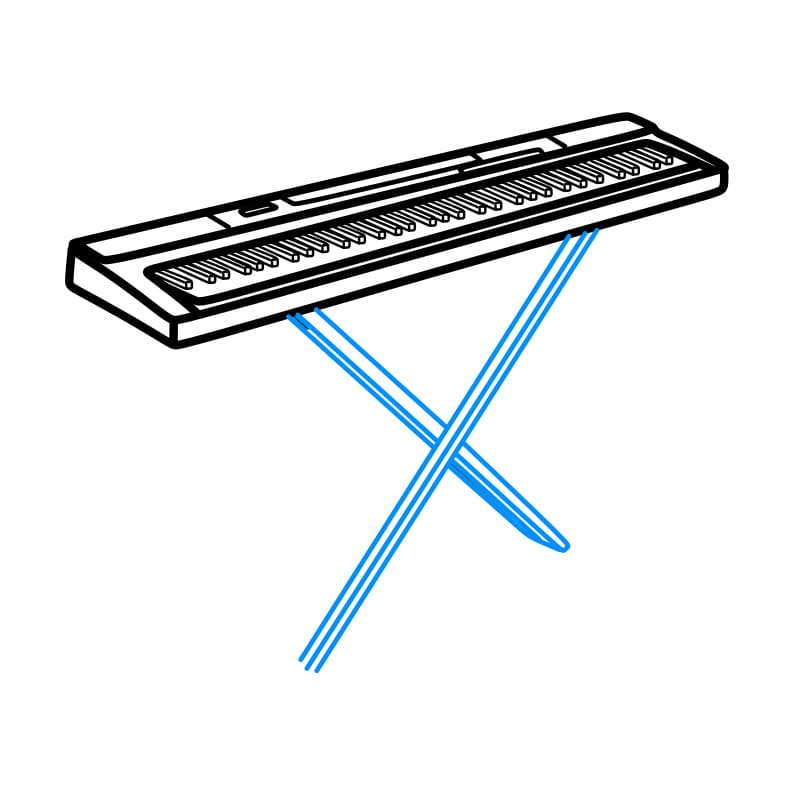 Hướng dẫn vẽ đàn Piano đơn giản và đẹp - Bước 5