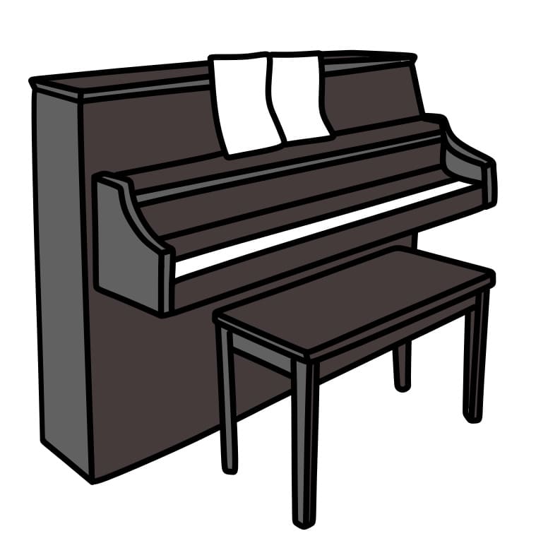 Cách vẽ đàn Piano
