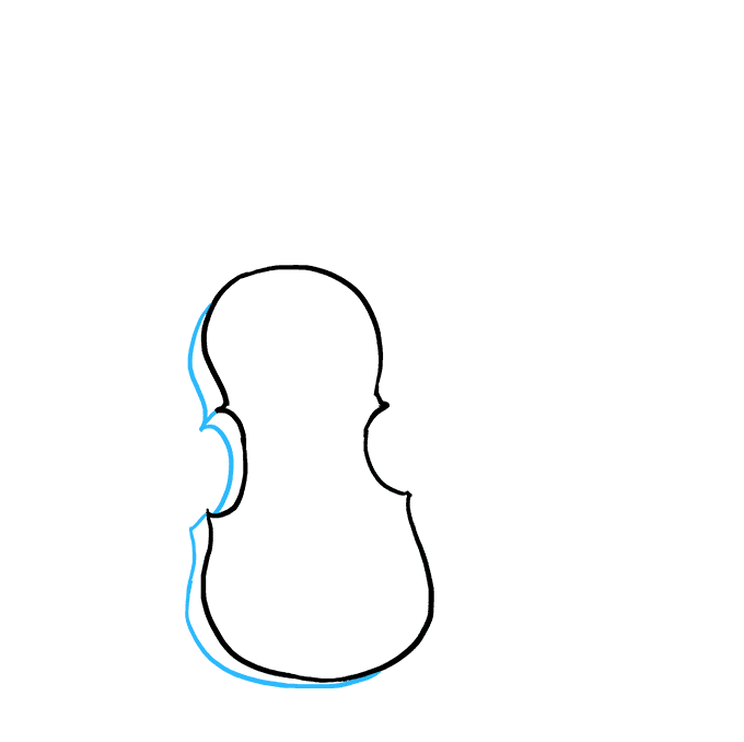 Hướng dẫn bạn cách vẽ cây đàn vĩ cầm (violin) đơn giản chi tiết từng bước cho bé - Bước 3