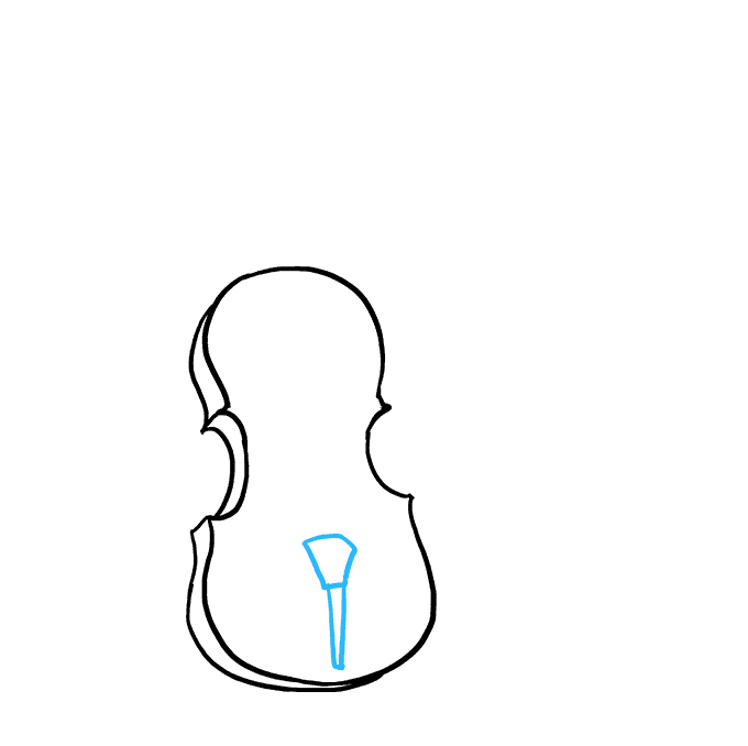 Hướng dẫn bạn cách vẽ cây đàn vĩ cầm (violin) đơn giản chi tiết từng bước cho bé - Bước 4