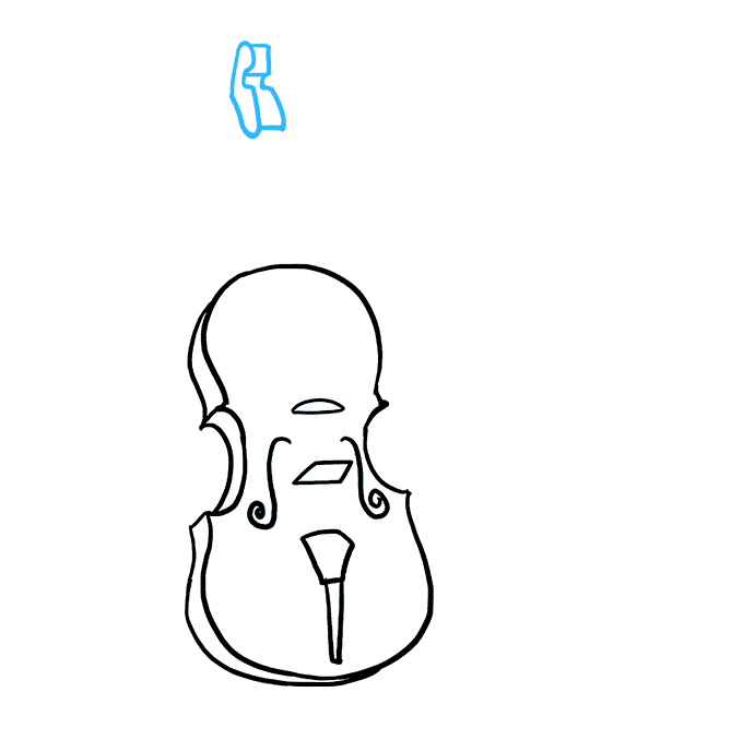 Hướng dẫn bạn cách vẽ cây đàn vĩ cầm (violin) đơn giản chi tiết từng bước cho bé - Bước 5