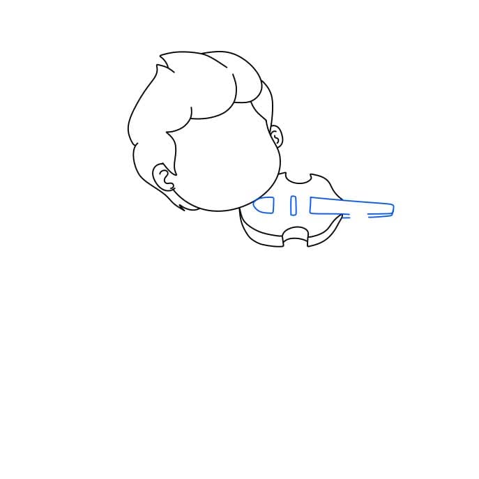Hướng dẫn bạn cách vẽ cây đàn vĩ cầm (violin) đơn giản - Bước 4