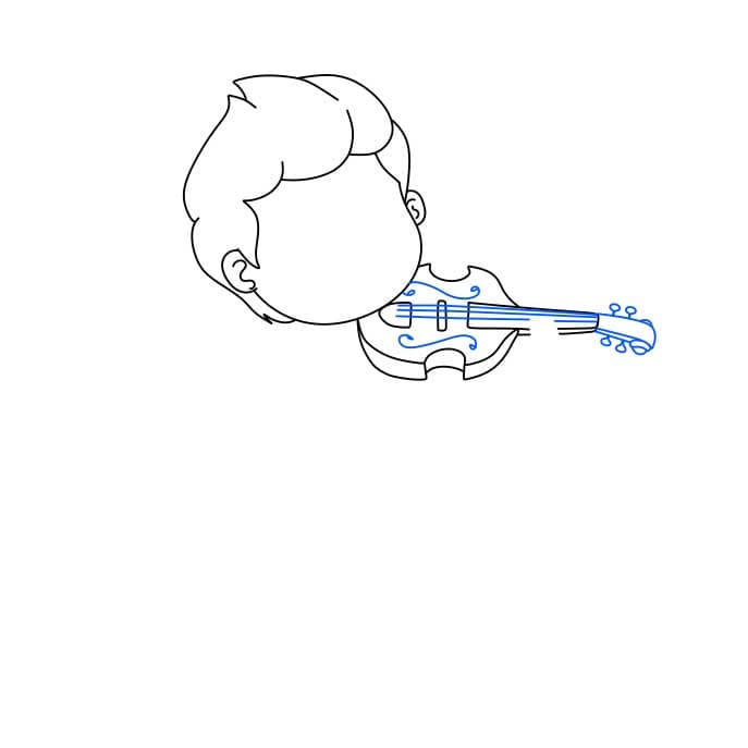 Hướng dẫn bạn cách vẽ cây đàn vĩ cầm (violin) đơn giản - Bước 5