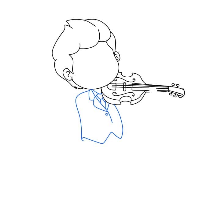 Hướng dẫn bạn cách vẽ cây đàn vĩ cầm (violin) đơn giản - Bước 6