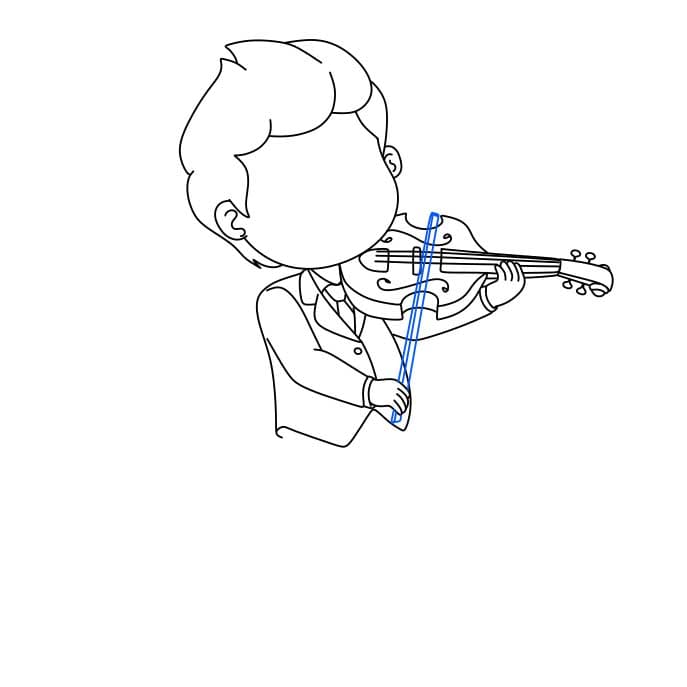 Hướng dẫn bạn cách vẽ cây đàn vĩ cầm (violin) đơn giản - Bước 7