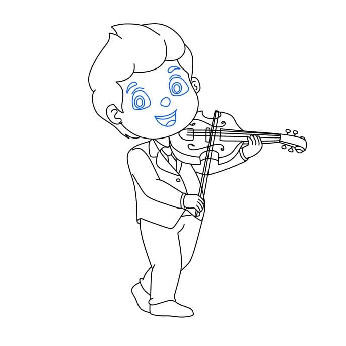 Hướng dẫn bạn cách vẽ cây đàn vĩ cầm (violin) đơn giản - Bước 9