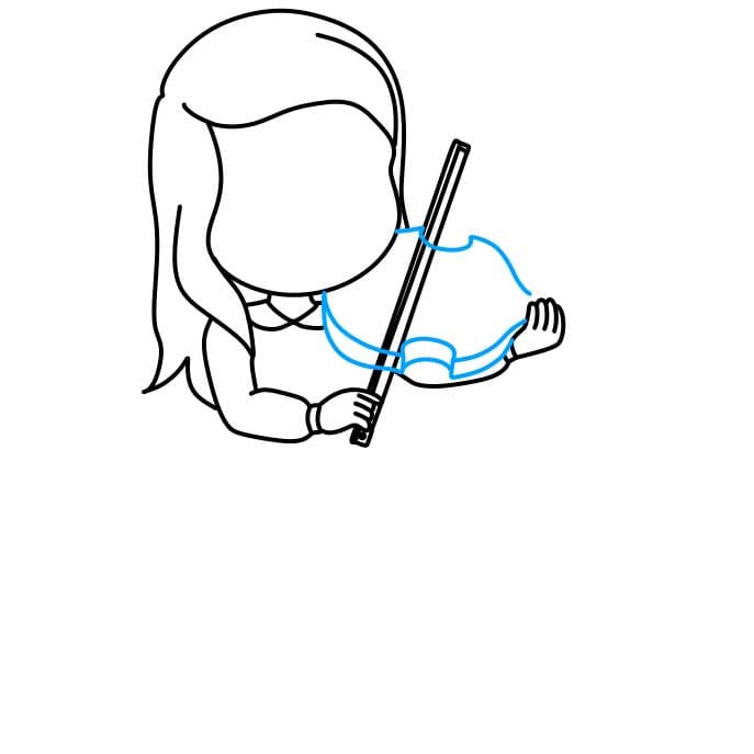 Hướng dẫn bạn cách vẽ cây đàn vĩ cầm (violin) - Bước 4