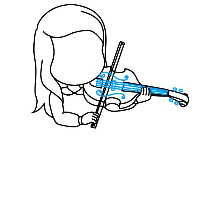 Hướng dẫn bạn cách vẽ cây đàn vĩ cầm (violin) - Bước 6