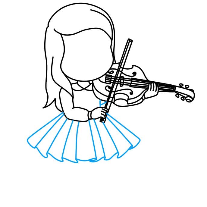 Hướng dẫn bạn cách vẽ cây đàn vĩ cầm (violin) - Bước 7