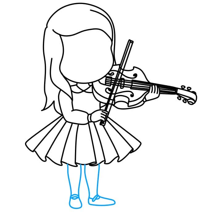 Hướng dẫn bạn cách vẽ cây đàn vĩ cầm (violin) - Bước 8