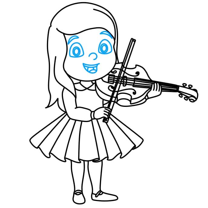 Hướng dẫn bạn cách vẽ cây đàn vĩ cầm (violin) - Bước 9