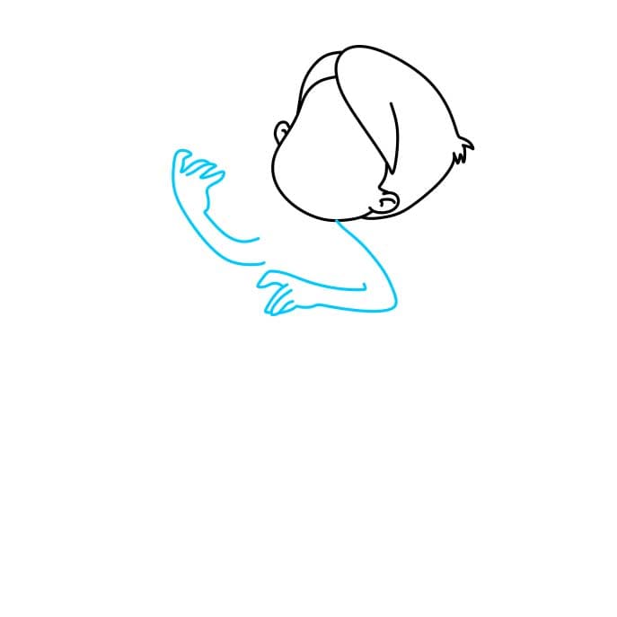 Hướng dẫn cách vẽ bé đang chơi cây đàn vĩ cầm (violin) - Bước 3