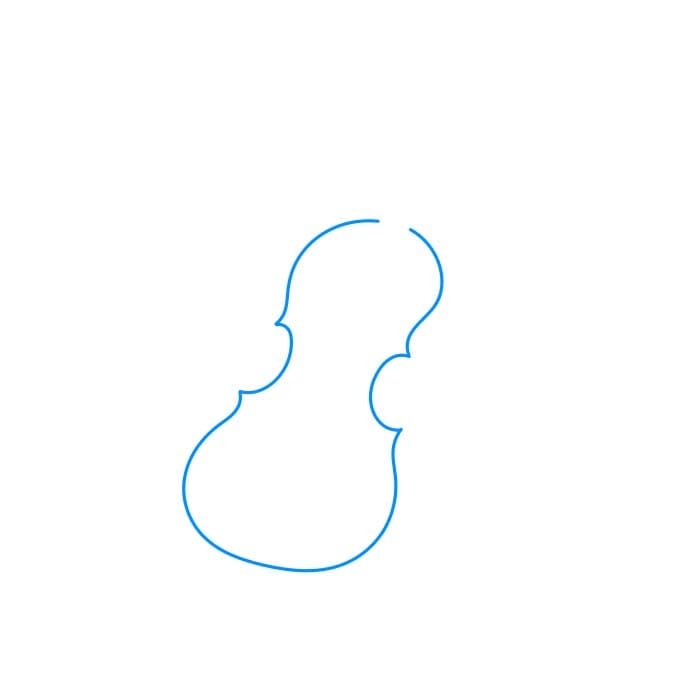 Hướng dẫn bạn cách vẽ cây đàn vĩ cầm (violin) đơn giản và đẹp cho bé - Bước 1