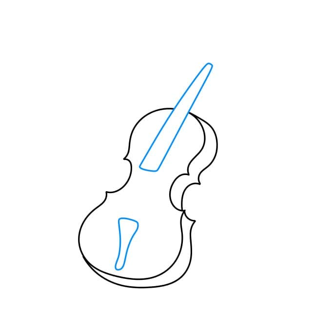 Hướng dẫn bạn cách vẽ cây đàn vĩ cầm (violin) đơn giản và đẹp cho bé - Bước 2